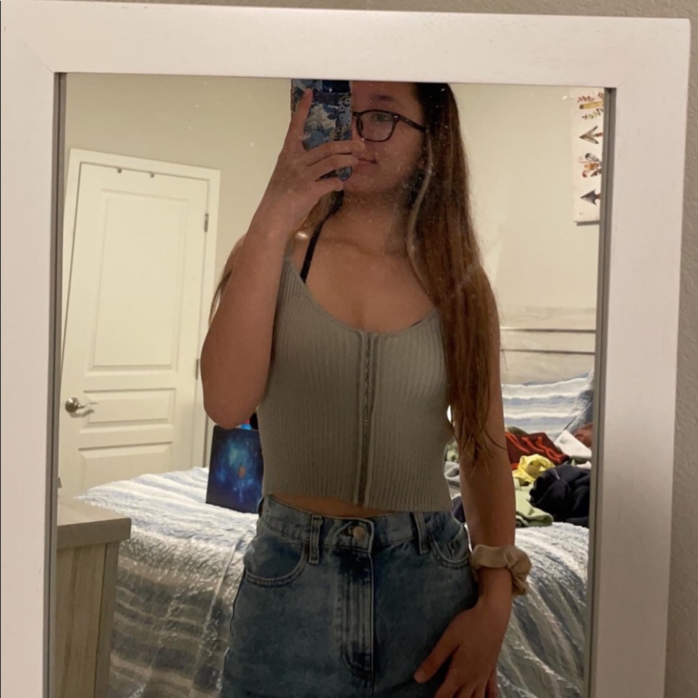 zara grey corset tank